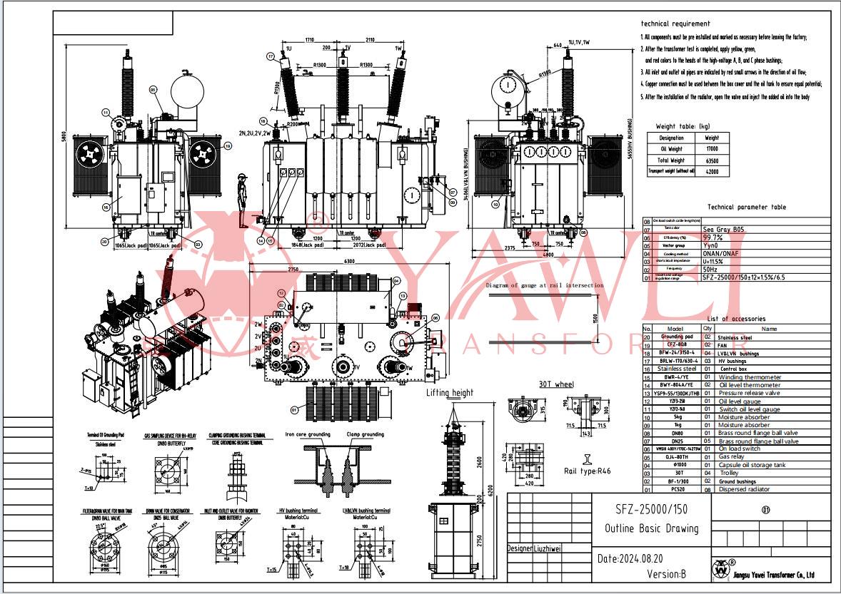 25mva POWER TRANSFORMER DRAWING